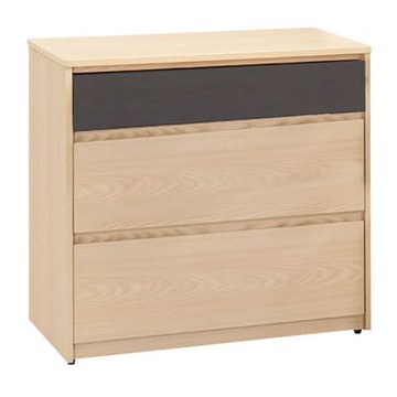 文創集 米雅麗雙色2.7尺三抽斗櫃-81x40x78cm免組