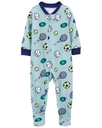 Toddler 1-Piece Sports Loose Fit Footie PJs