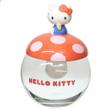 【震撼精品百貨】Hello Kitty 凱蒂貓~日本三麗鷗SANRIO KITTY蘑菇造型收納罐 陶瓷蓋+玻璃罐*27887