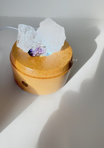 超七水晶原礦旋轉燈  白水晶  超七骨幹水晶 l 淨化小夜燈 l Sola