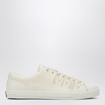 Talc-coloured leather sneakers