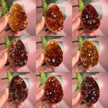 新品 251～300號😻全拋光黃水晶蛋 恐龍蛋晶洞 黃水晶恐龍蛋 晶鎮 黃水晶 黃水晶鎮🧡小尺寸 附底座 A3489