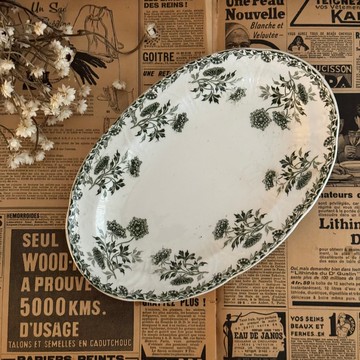 40704-迷人法國古董Saint Amand et Hamage Ravier橢圓前菜盤