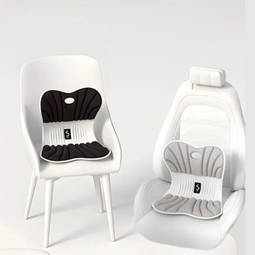 YOUFONE LIFE 人體工學護腰坐墊 坐姿椅 加厚加大款 兩色供選 - 灰色