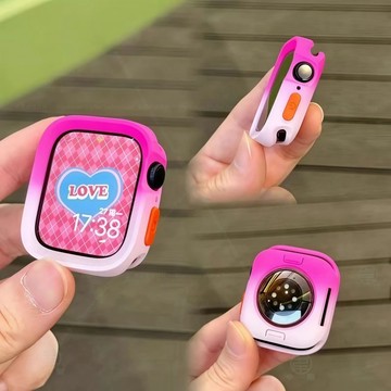 漸變暈染 矽膠軟殼 防摔錶殼 適用 Apple Watch 10代 9 8 7 6 46mm 49mm 蘋果手錶保護殼
