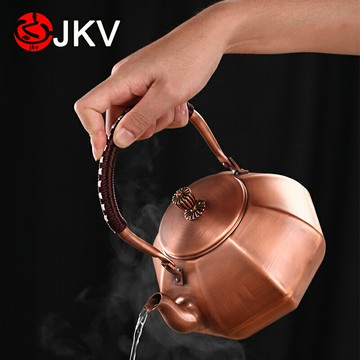 紫銅壺家用燒水壺手工養生泡茶壺復古純銅提梁壺電陶爐煮茶器茶具