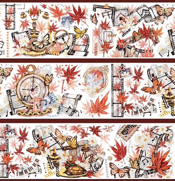 秋季楓吟 PET 和紙膠帶 貝殼光