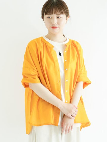 微透膚涼感純棉落肩開襟襯衫(FL26L0A0280) - Samansa Mos2