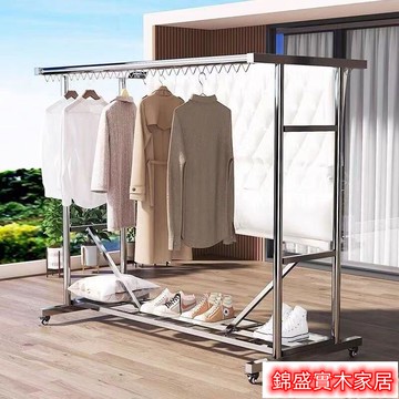 附發票 304不銹鋼晾衣架 落地傢用陽臺室外晾衣雙桿曬衣架 掛曬架 掛衣架 晾衣架 曬衣架 晾曬架 衣架子 曬衣架 曬架 晾衣桿