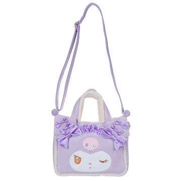 Sanrio 三麗鷗 KUROMI LOLITA MOOD 酷洛米 羊羔毛造型斜背包 手提包 RD01396