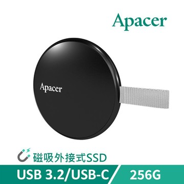 【神腦生活】Apacer 256GB 磁吸可攜式固態硬碟 USB3.2 Gen2 Type-C 外接式行動SSD AS725