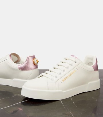 Dolce & Gabbana Portofino embellished leather sneakers