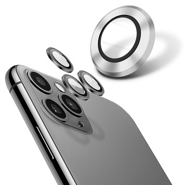 YADI 康寧鋼化玻璃鏡頭保護貼 iPhone 12 Pro/9H硬度/全包覆式金屬邊框/AR光學-3入-金