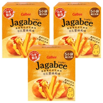 Calbee 卡樂比 Jagabee 日本加卡比薯條 日式醬燒風味 5包  75g  3盒