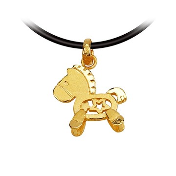 好運奔跑-馬年黃金墜子-生肖馬墜子