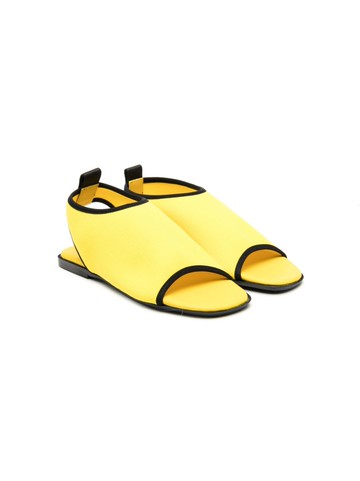 Andrea Montelpare - contrasting-trim open-toe sandals - kids - Fabric/Fabric/Rubber - 36 - Yellow