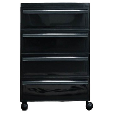 KUIBAO 快豹生活 中古堆疊移動四層收納櫃  4層  黑色