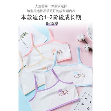 3條裝 少女發育期內衣女童純棉夏季薄款小學生女孩無鋼圈運動文胸
