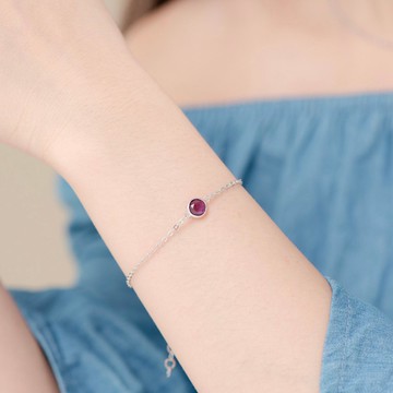 紫水晶925純銀雙面寶石切割純銀手鍊