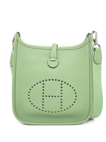 Hermès Pre-Owned - mini Evelyne leather crossbody bag - unisex - Leather - One Size - Green