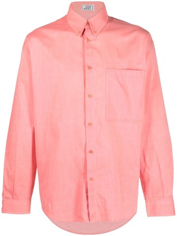 Versace Pre-Owned - 1980s long-sleeved button-down shirt - men - Cotton - 46 - Pink
