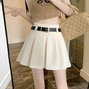 【限時秒殺價】性感純色西裝百褶半身裙女夏裝2025年夏季新款高腰顯瘦a字短裙子