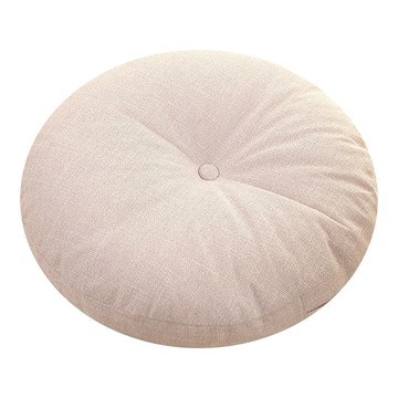 Mass 生活好物 日式亞麻布圓形坐墊 米白色 榻榻米/辦公/椅墊/沙發墊