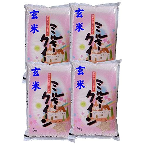 福島県産 玄米 石抜き処理済 ミルキークイーン 20kg(5kg×4袋) 令和4年産