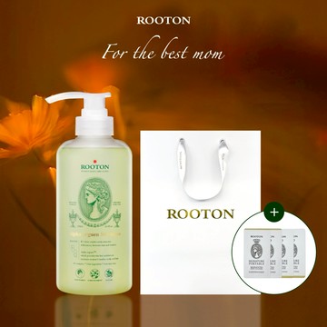 快速出貨【ROOTON】好孕媽媽！甦活植萃洗髮精500ml+淨粹植潤沐浴膠5ml x2+淨粹植潤身體乳5ml x2+燙金禮袋