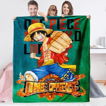 日漫海賊王法蘭絨毛毯DIY跨境路飛毯子數碼印花沙發蓋毯批發廠家