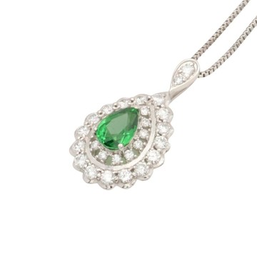 JEWELRY 無品牌珠寶 PT850鉑金 沙弗萊石 項鍊 【二手名牌BRAND OFF】