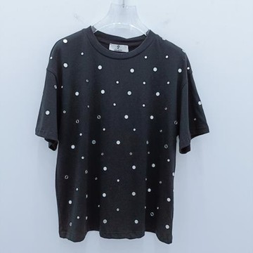 2023年夏季新品重工燙鏡片短袖t恤女時尚休閑修身顯瘦上衣isn潮