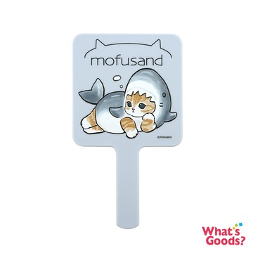 Mofusand貓福珊迪 手持化妝鏡/方鏡/隨身鏡(鯊魚)