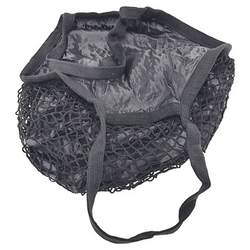 OMORY 編織網狀購物袋 文青風 環保袋 100%棉  63 x 35cm  黑色