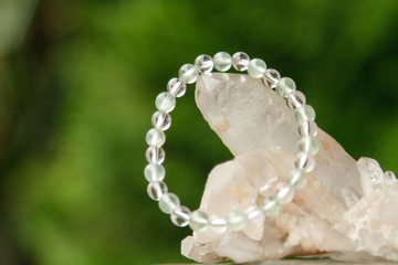 【手環系列】6mm白水晶+6.4mm葡萄石手環 (歡迎客製)