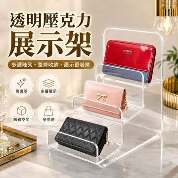 【台灣出貨】透明壓克力錢包架｜展示架｜公仔展示架｜梯形展示架｜壓克力展示架｜眼鏡展示架｜錢包展示架｜商品展示架｜陳列架