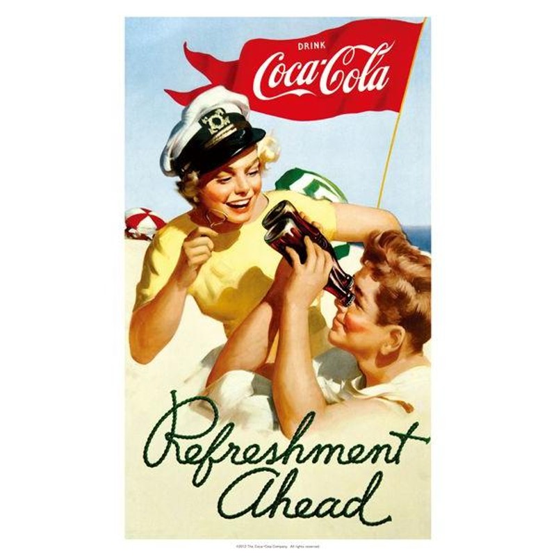 コカコーラ Coca-Cola ポスター(リフレッシュメント/72x51cm) PO-C22 *メール便不可 | LINEショッピング