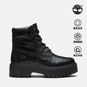 Timberland 女款黑色特別款Stone Street厚底6吋靴|A5THXW02