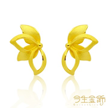 今生金飾 蓮語耳環 黃金耳環
