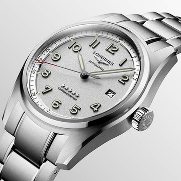 LONGINES 浪琴 Spirit 先行者系列飛行員機械錶 年終送禮-銀/42mm L3.811.4.73.6