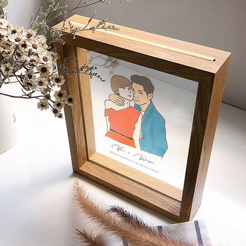 快速出貨!!客製人像似顏繪透明相框三件組(限時加贈手機桌布)