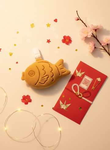 鯛魚燒護身符套/幼稚園上學陪伴 /兒童書包吊飾 /手工平安符袋