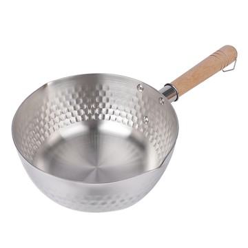 鼎匠 日式雪平鍋 極厚不鏽鋼大容量刻度防溢櫸木手把 2.5L  22cm  1個