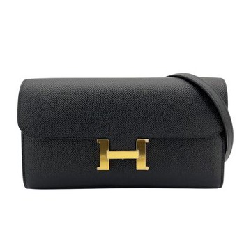 Hermes 愛馬仕 Constance to go epsom皮 H扣長夾/斜背兩用包(金扣/黑)