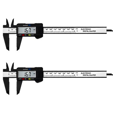 電子游標卡尺 Set 2個 碳纖維+ABS材質 24*7.5cm 含1.5V鈕扣電池  1組