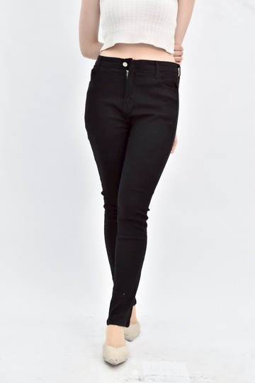 (L) jeans 高腰牛仔黑色長褲