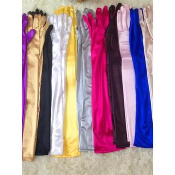 絲光時尚復古手套新娘酒紅禮服