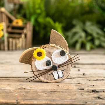 木制動物擺件DIY材料手工藝幼兒園環創裝飾兒童房卡通飾品造景