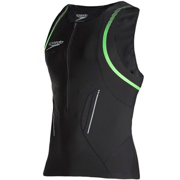 【線上體育】SPEEDO 成人連身三鐵上衣 Comp 黑-綠 L  SDSOJ16107L