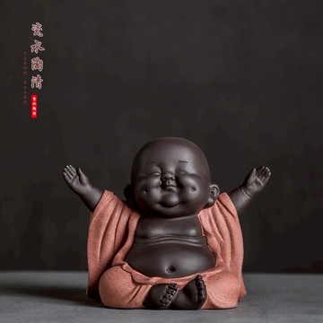 中式創意陶瓷大肚開心笑佛彌勒佛家居裝飾品客廳書房禪意工藝禮品